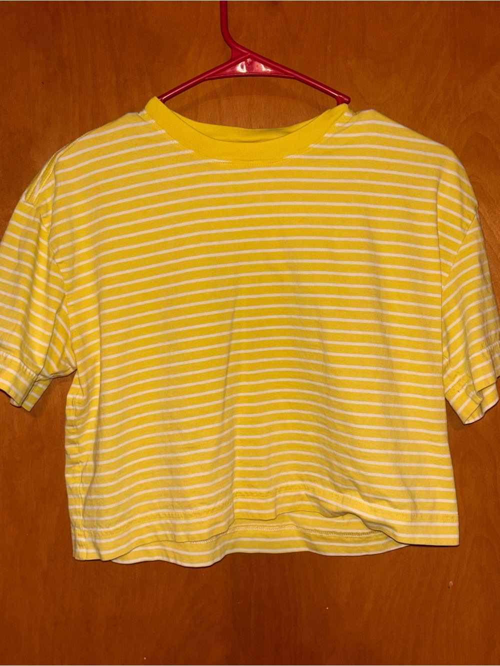 Everlane Yellow and White Striped Crop Top